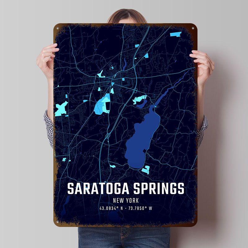 Custom Map Poster - Saratoga Springs Midnight City Map Poster