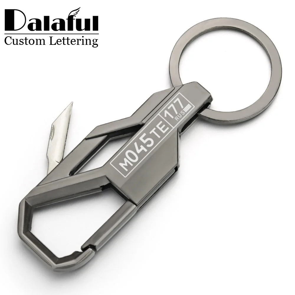 Initial Ring Custom - Mini Knife Keychain Foldable Personalized Car