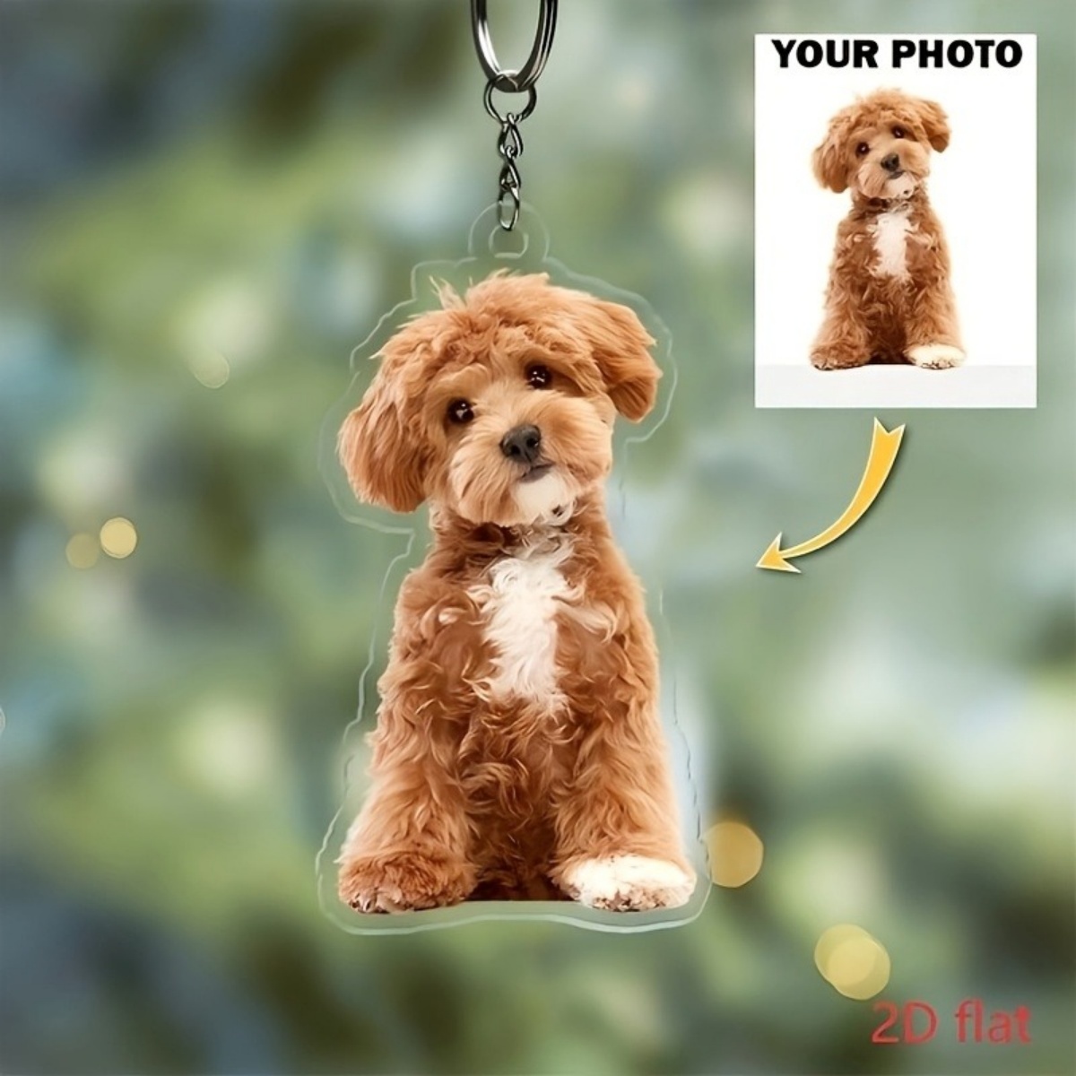 Pet Portrait Custom - Custom Photo Keychain – Personalized Acrylic