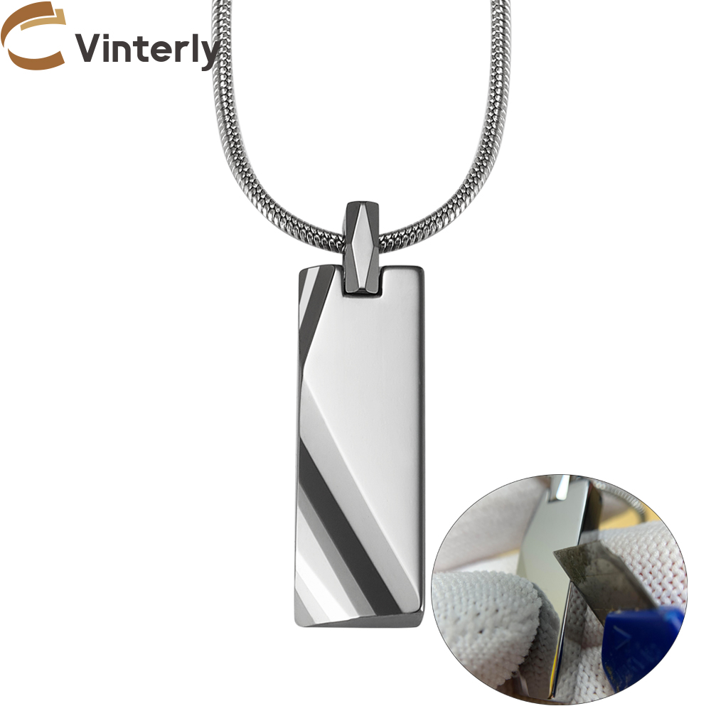 Name Necklace Custom - Tungsten Carbide Pendants Men Customized Personalized