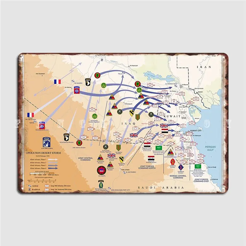 Custom Map Poster - Operation Desert Storms Ground Map Feb