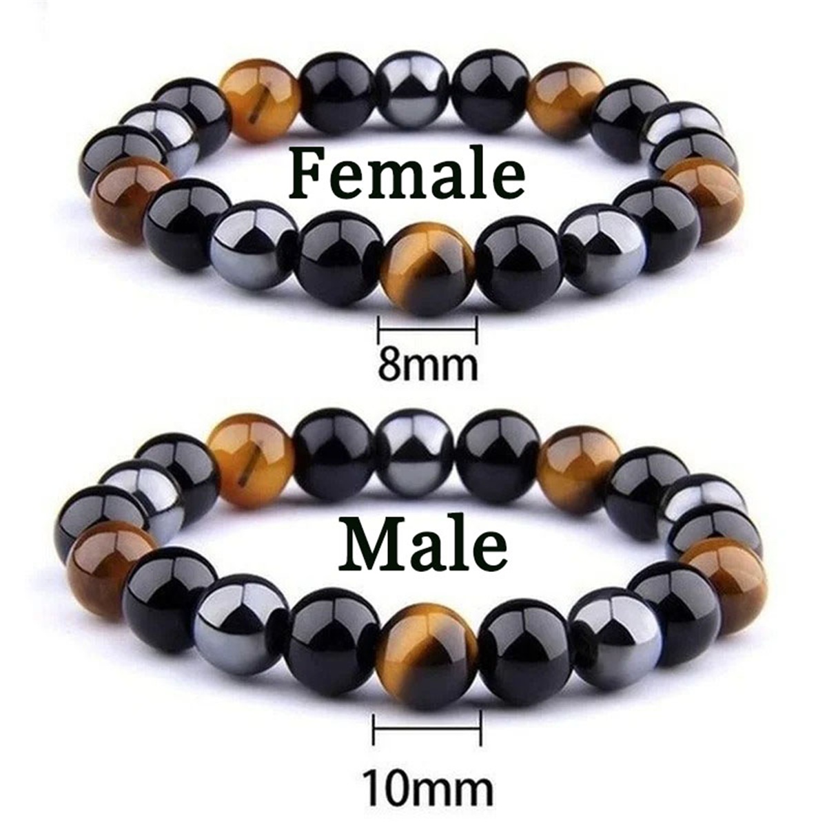 Coordinates Bracelet - Man Bracelets Magnetic Hematite Tiger Eye