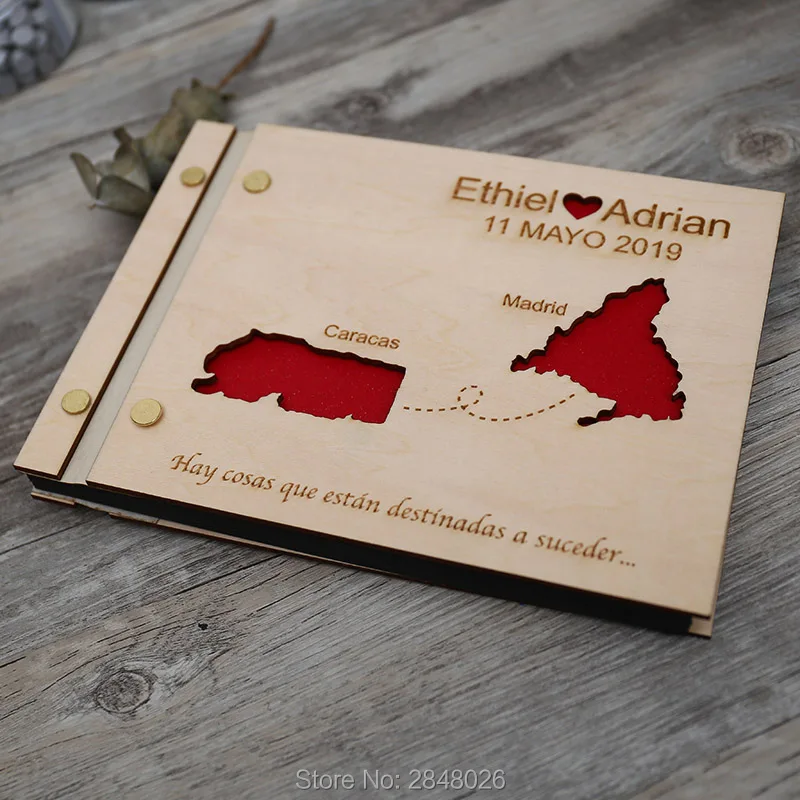 Map engraved wedding guestbook - Custom Star Map review and price