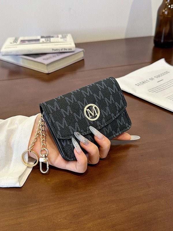Retro Monogram Print Faux Leat - Monogram Keychain Leather review and price