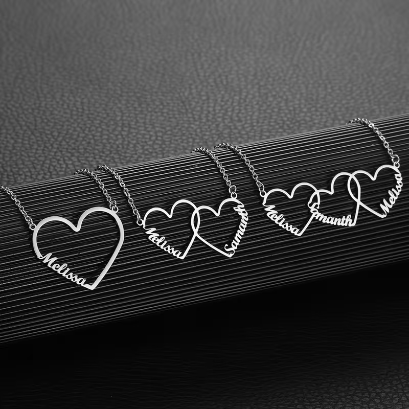 Custom Interlocking Heart Name - Name Necklace Custom review and price