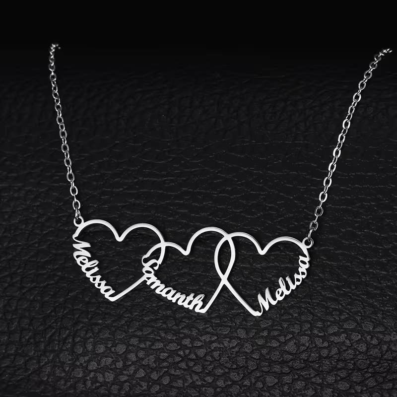 Custom Interlocking Heart Name - Name Necklace Custom review and price