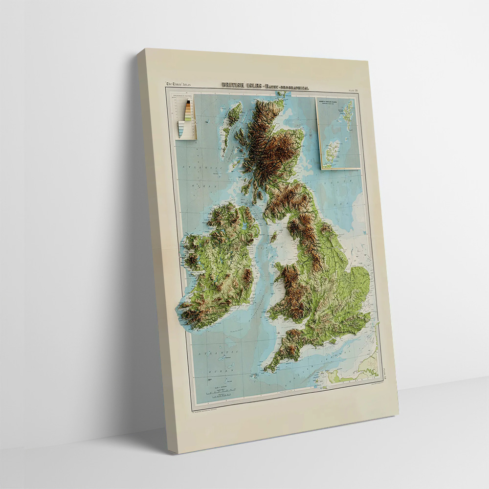 3D Relief Map of 1922 British  - Custom Map Poster review and price