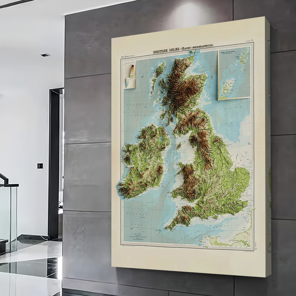 3D Relief Map of 1922 British  - Custom Map Poster review and price