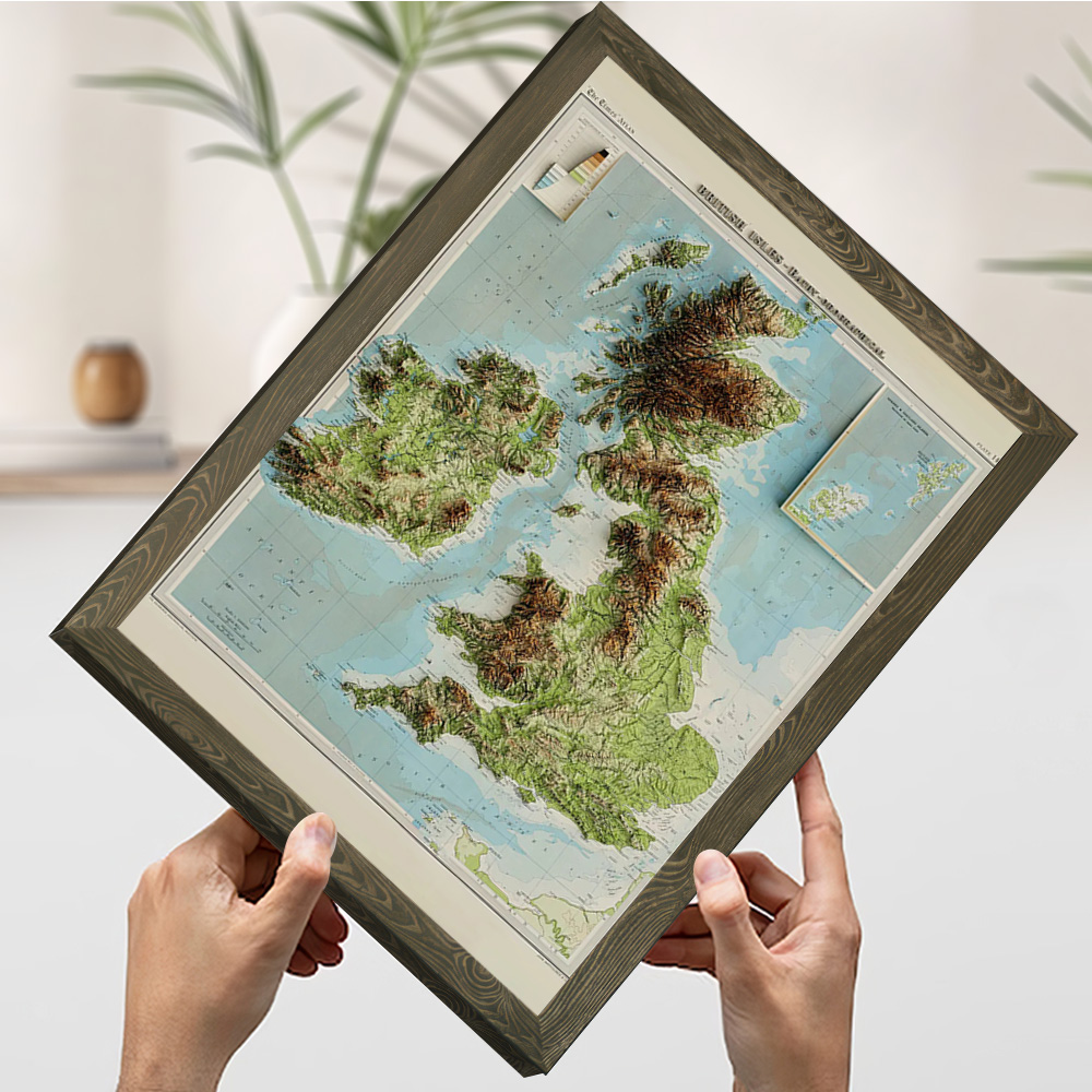 3D Relief Map of 1922 British  - Custom Map Poster review and price