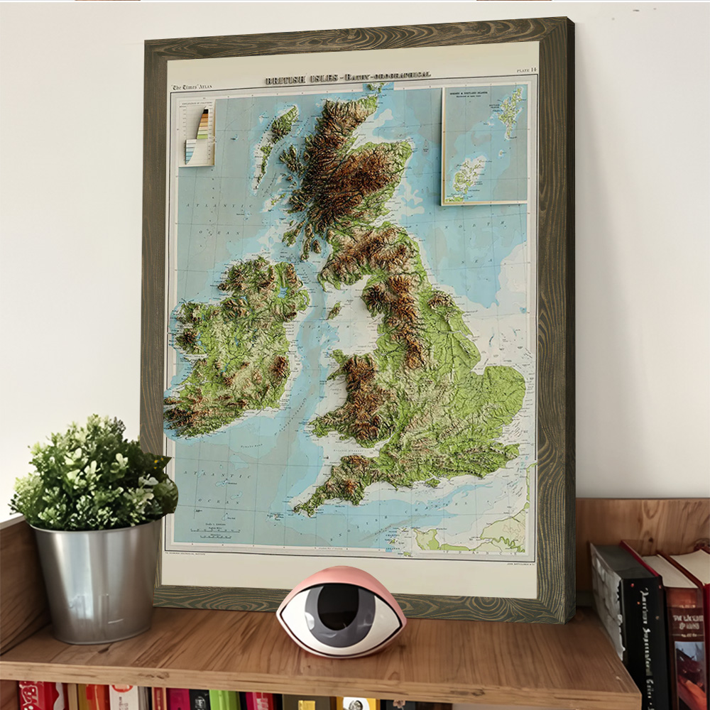 3D Relief Map of 1922 British  - Custom Map Poster review and price
