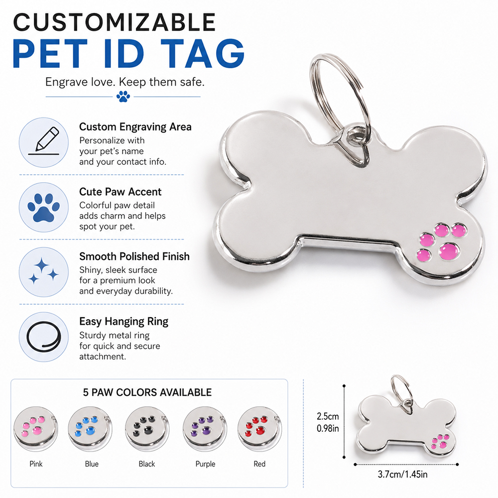 Custom Text Dog Tag Bone Shape - Pet Portrait Custom review and price