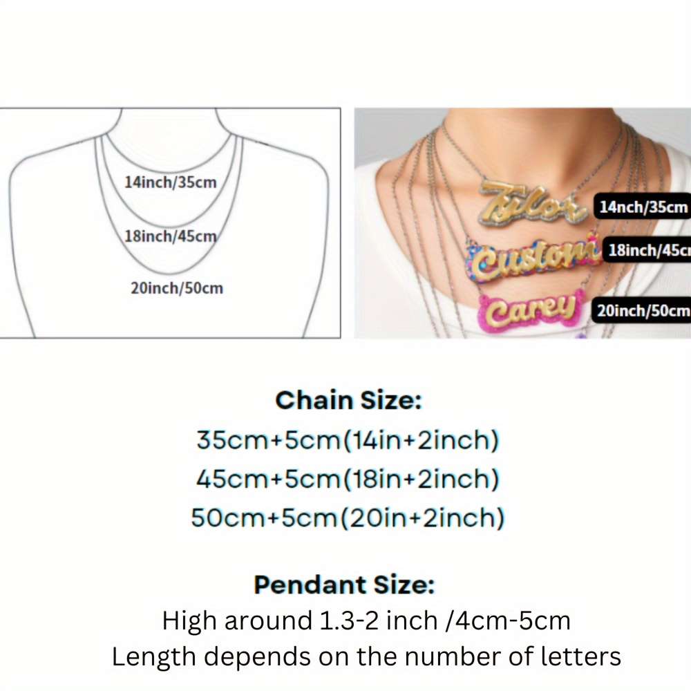 Personalized double-layer acry - Name Necklace Custom review and price