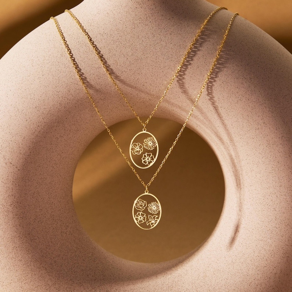 Custom Birth Flower Necklace P - Birth Flower Necklace review and price