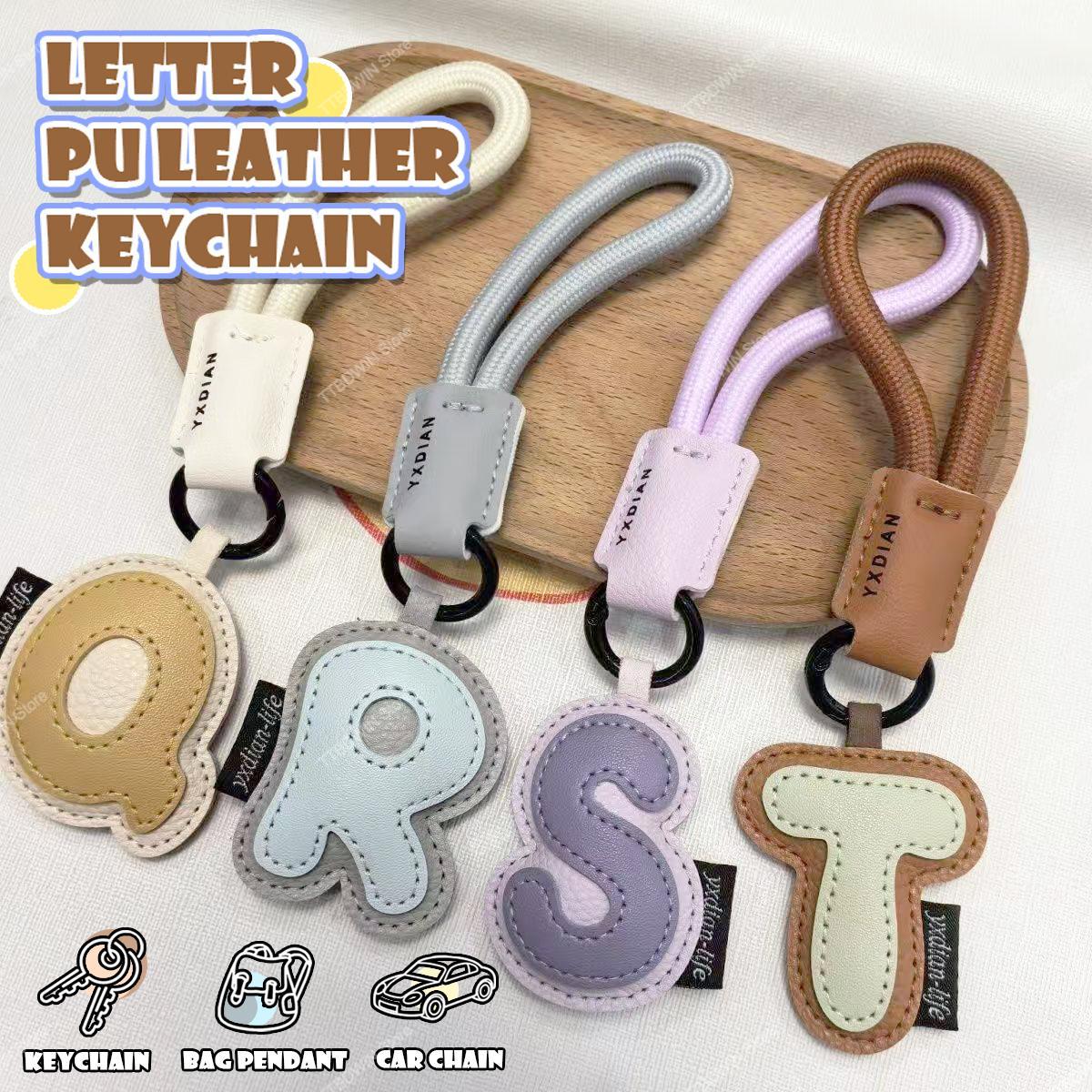26 Alphabet PU Leather Keychai - Monogram Keychain Leather review and price