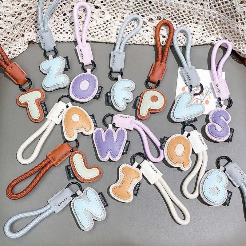 26 Alphabet PU Leather Keychai - Monogram Keychain Leather review and price