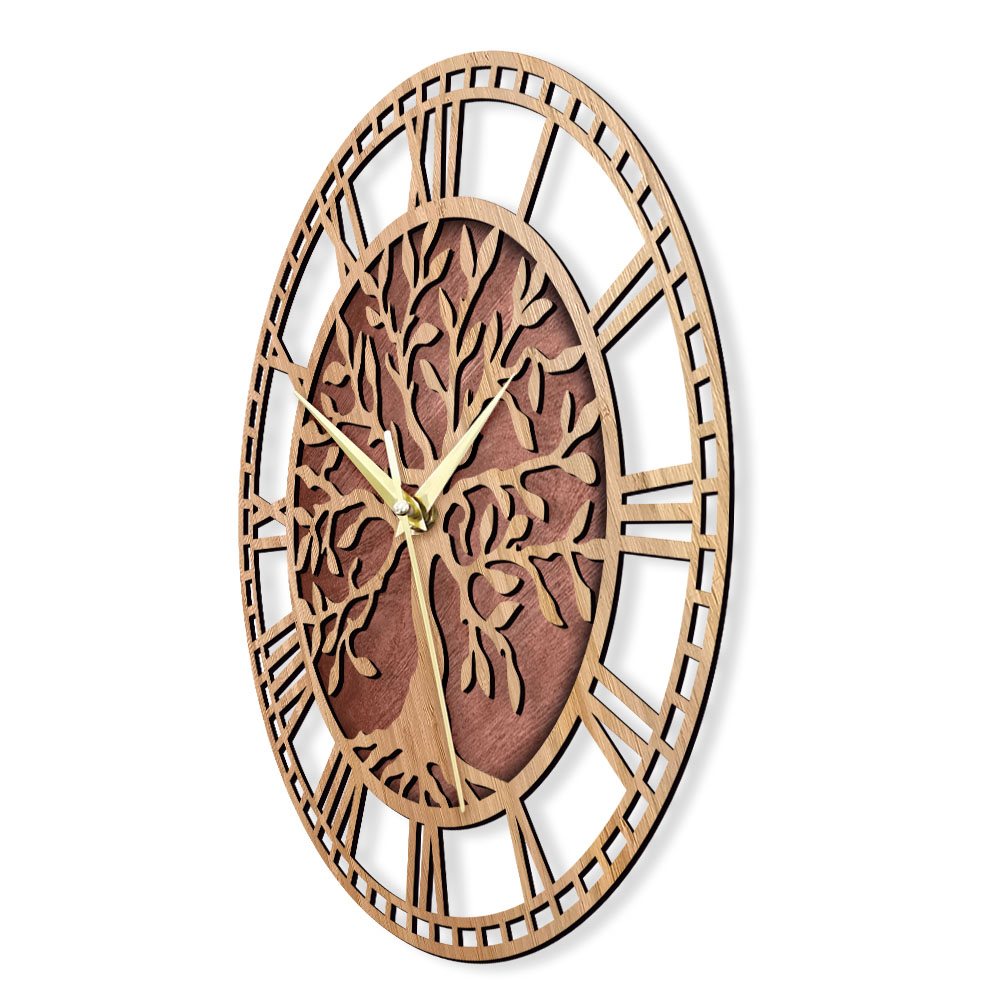 Tree of Life Wooden Wall Clock - Family Tree Print review and price