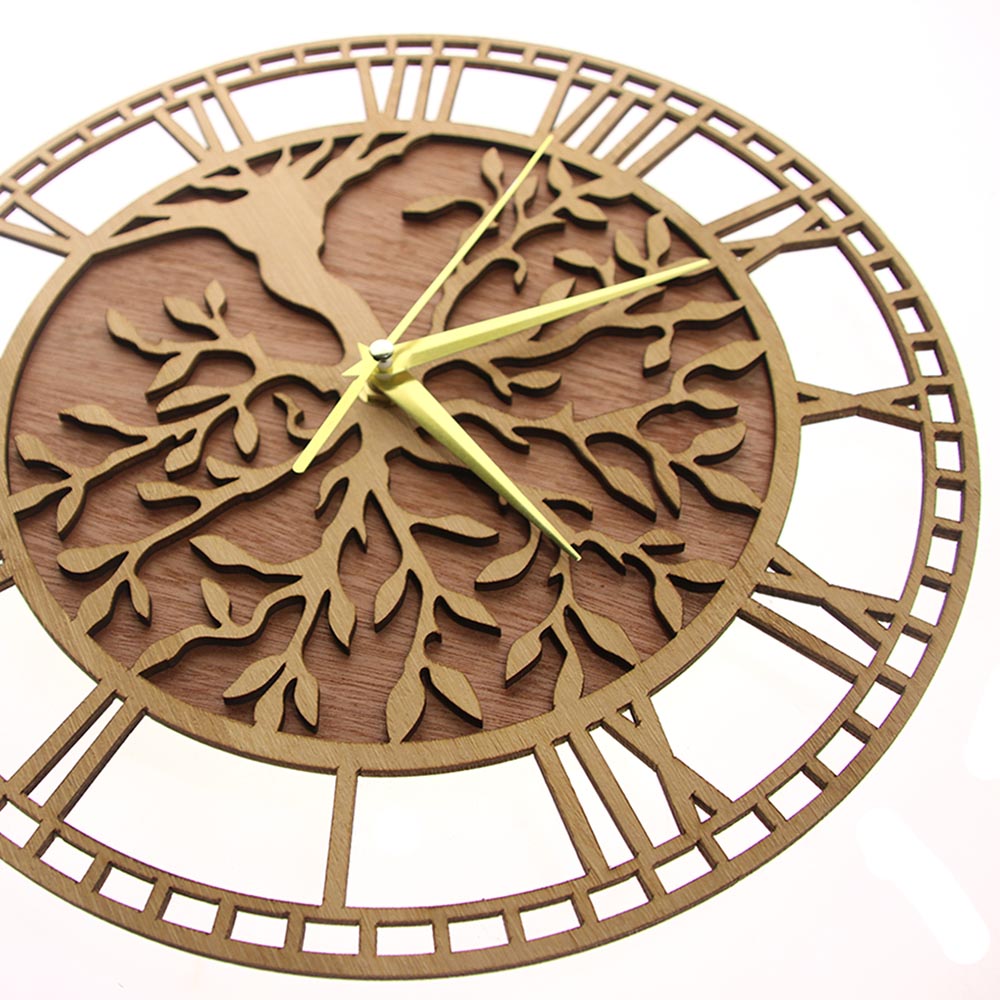 Tree of Life Wooden Wall Clock - Family Tree Print review and price