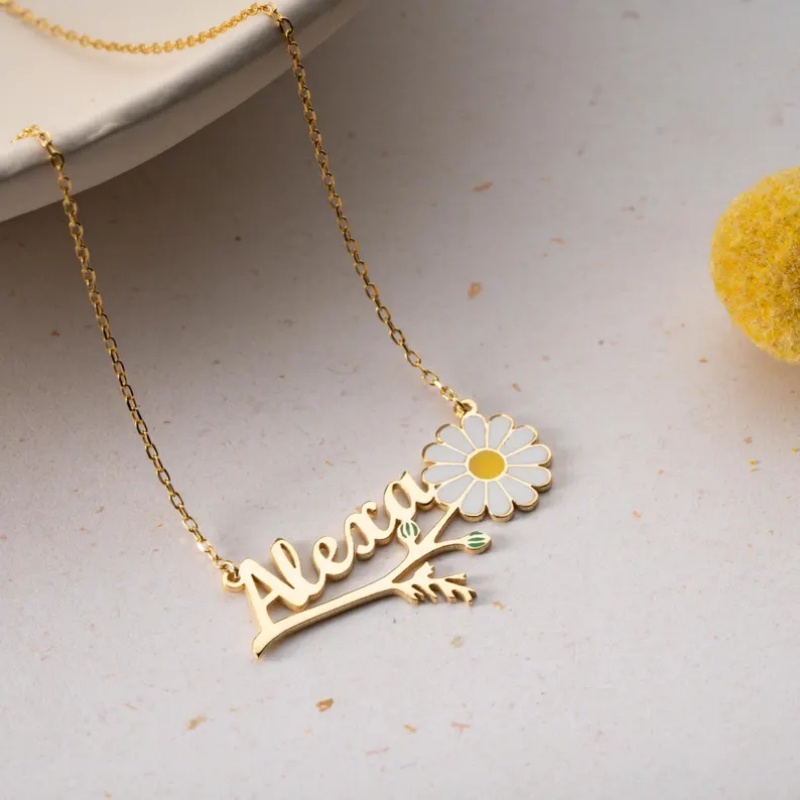 Roro‘s Personalized Colorful E - Birth Flower Necklace review and price