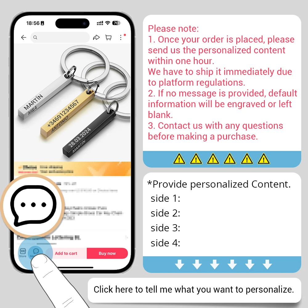 Personalized 3D Bar Keychain E - Initial Ring Custom review and price