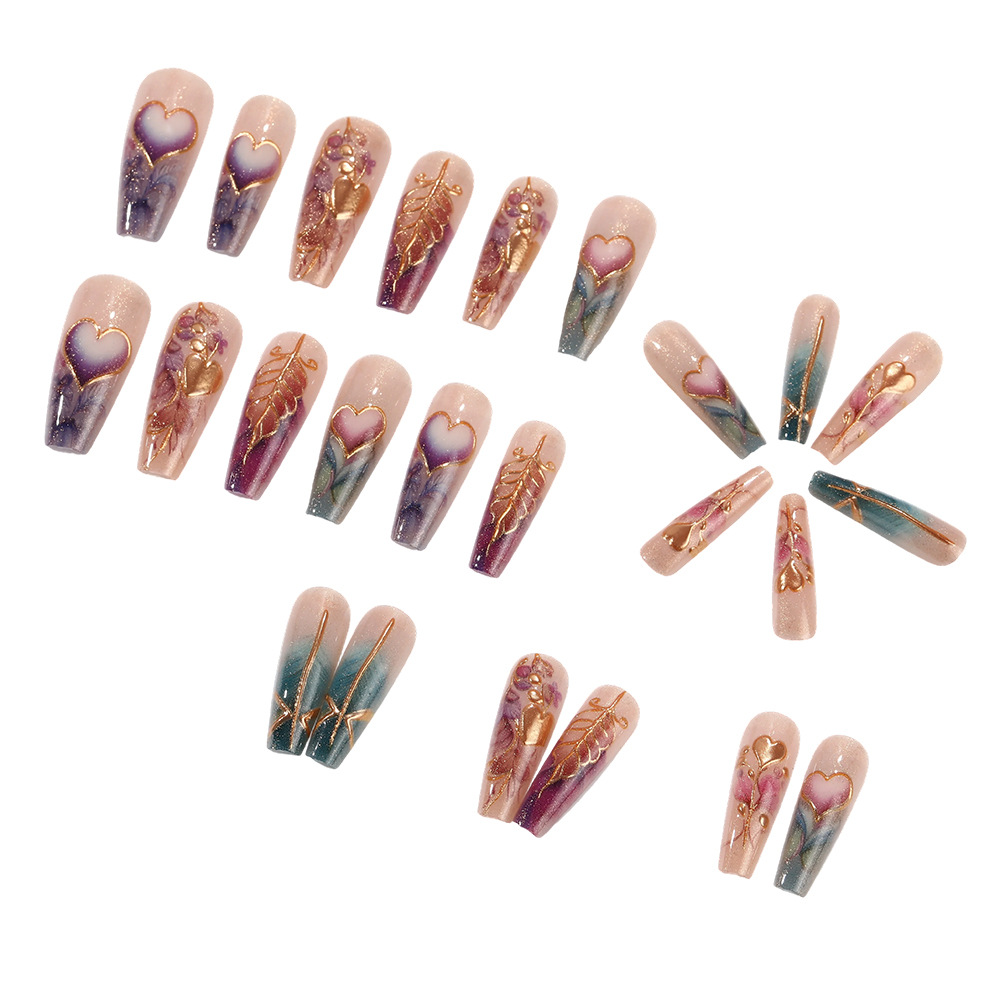 24pcs/set 3D fake nails for wo - Pressed Flower Art review and price