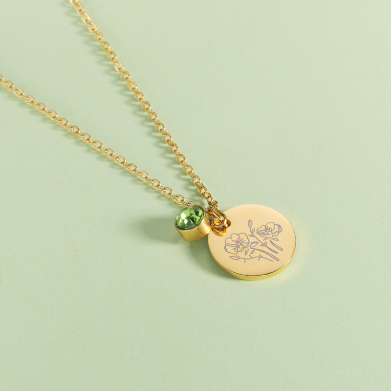 Crystal Birthstone Necklace fo - Birth Flower Necklace review and price