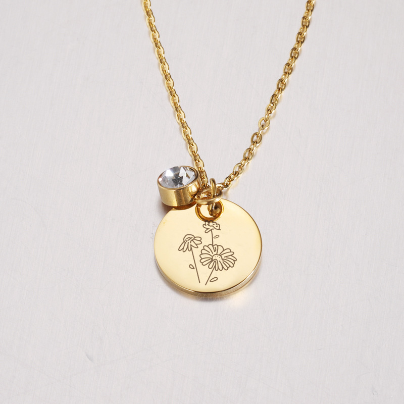 Crystal Birthstone Necklace fo - Birth Flower Necklace review and price