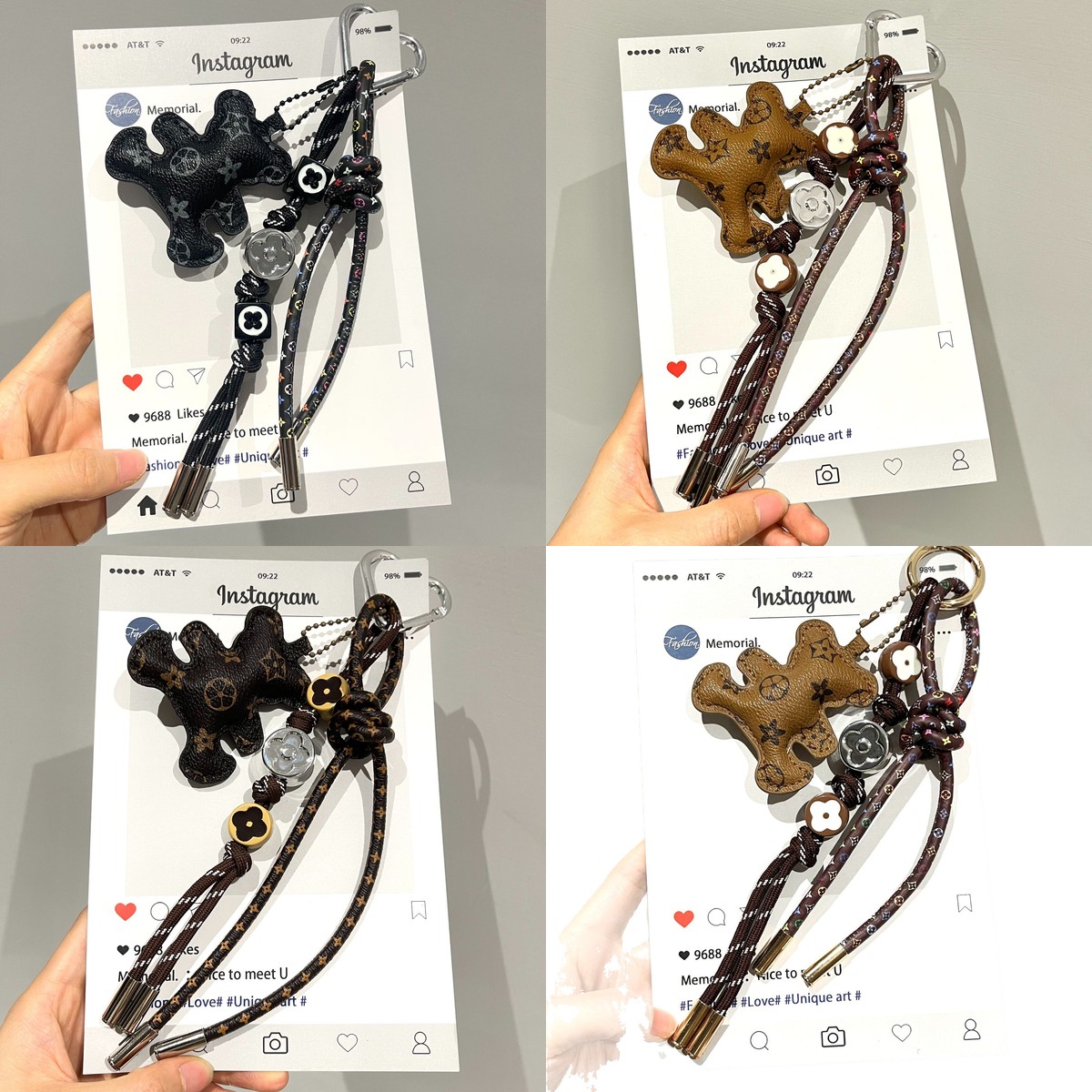 Mini Bear Pendant Charm for Ba - Monogram Keychain Leather review and price