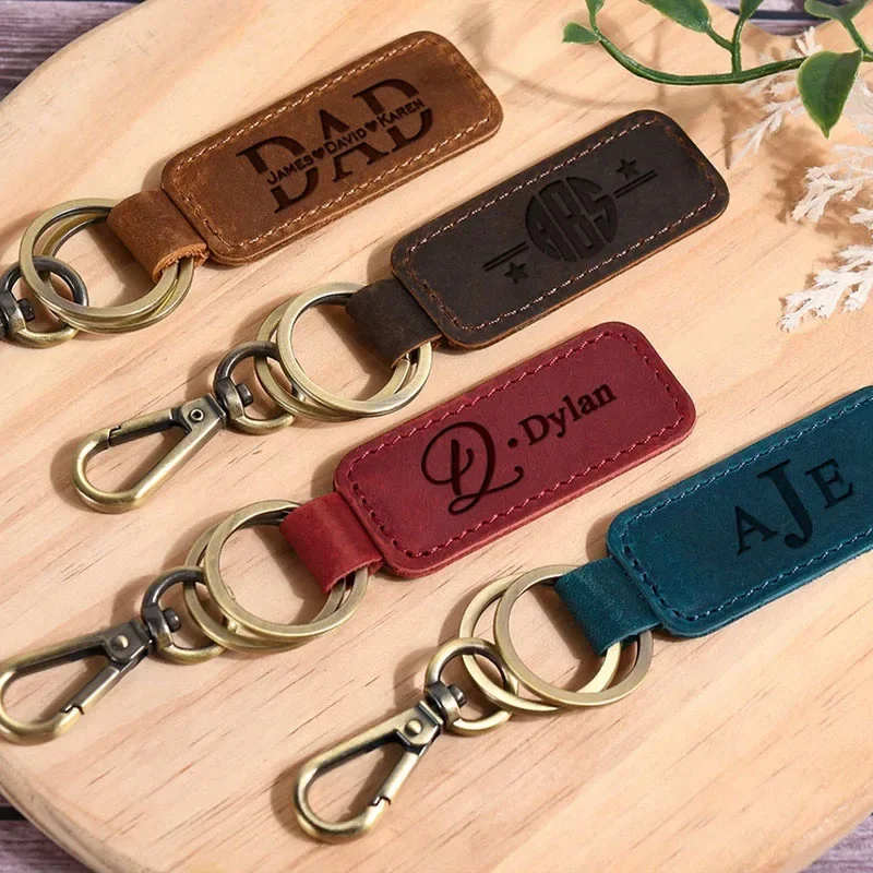 Laser Custom Logo Leather Keyc - Initial Ring Custom review and price