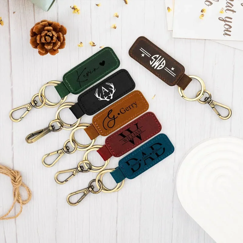 Laser Custom Logo Leather Keyc - Initial Ring Custom review and price
