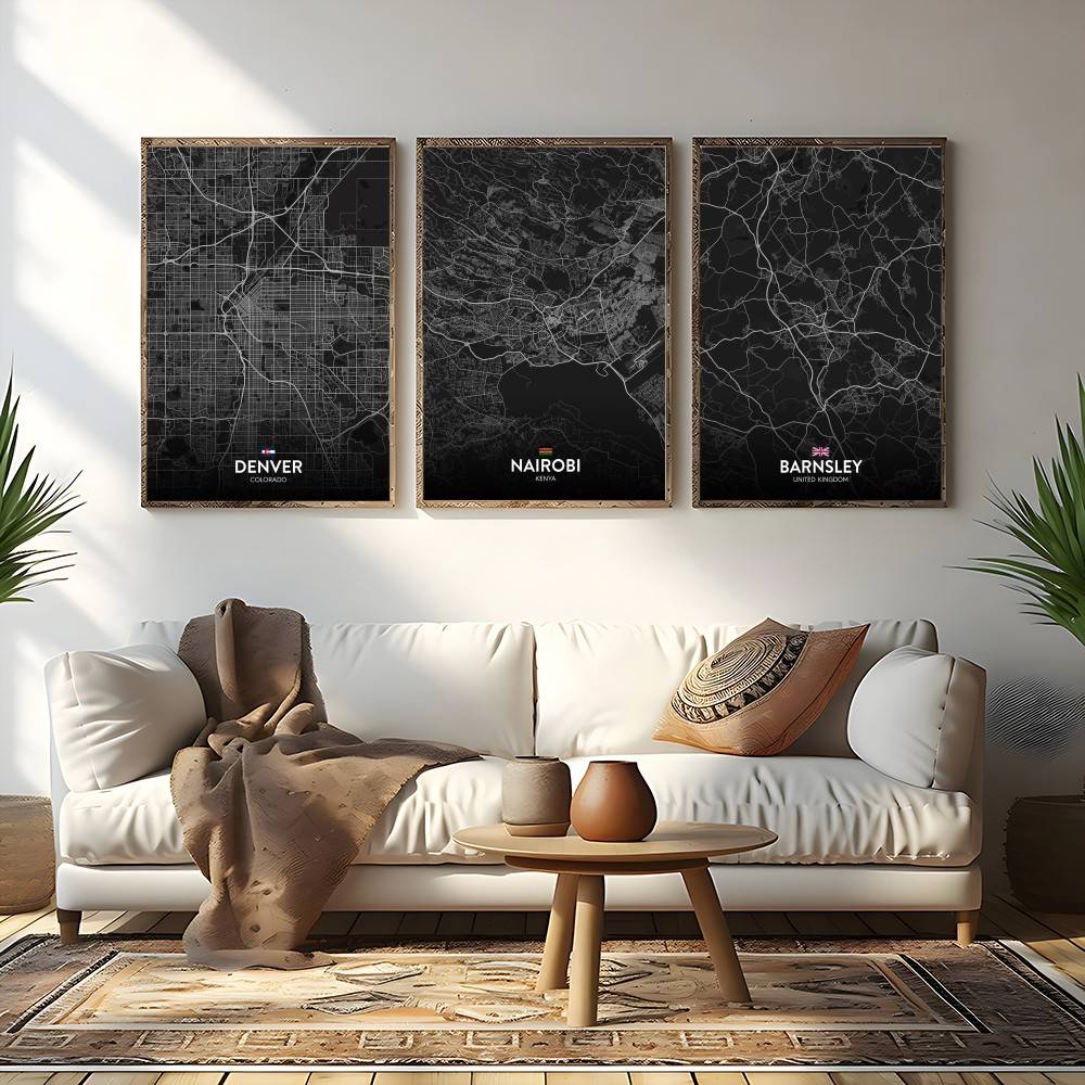 Paris London New York CUSTOM C - Custom Map Poster review and price
