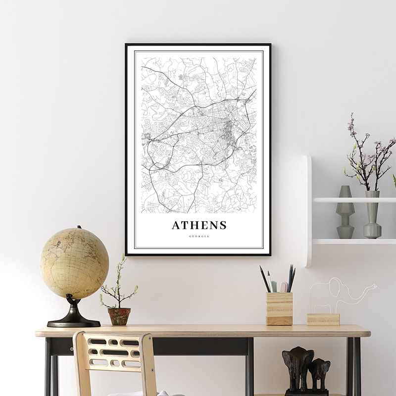 Greece Road Map Poster Black a - Custom Star Map review and price