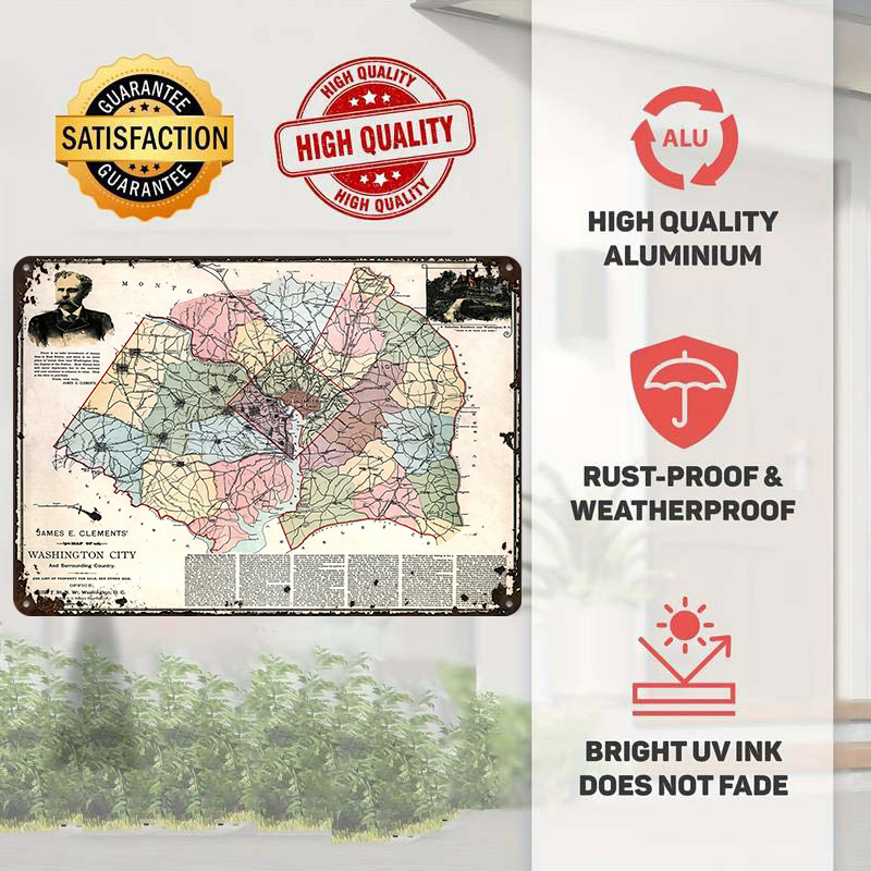 Map of Washington City Printed - Custom Map Poster review and price