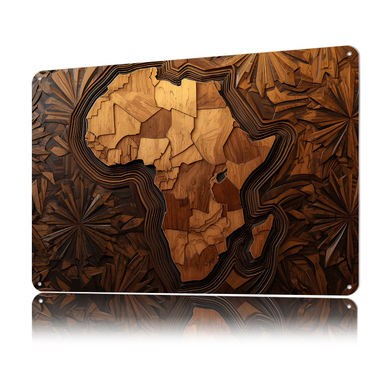Africa Map Wood Carving Art Pr - Custom Map Poster review and price