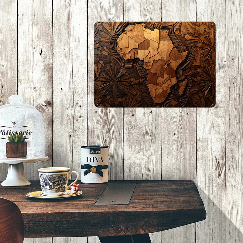Africa Map Wood Carving Art Pr - Custom Map Poster review and price