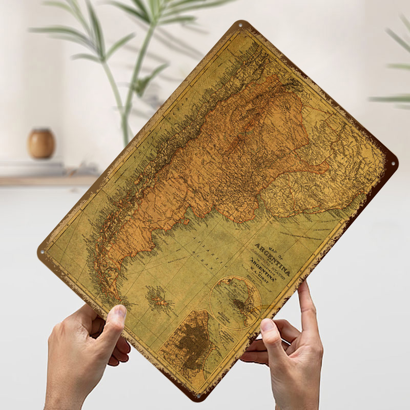 Vintage Map of Argentina Tin P - Custom Map Poster review and price