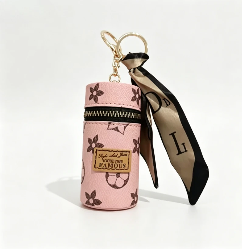 Pink Floral Monogram Print Cyl - Monogram Keychain Leather review and price