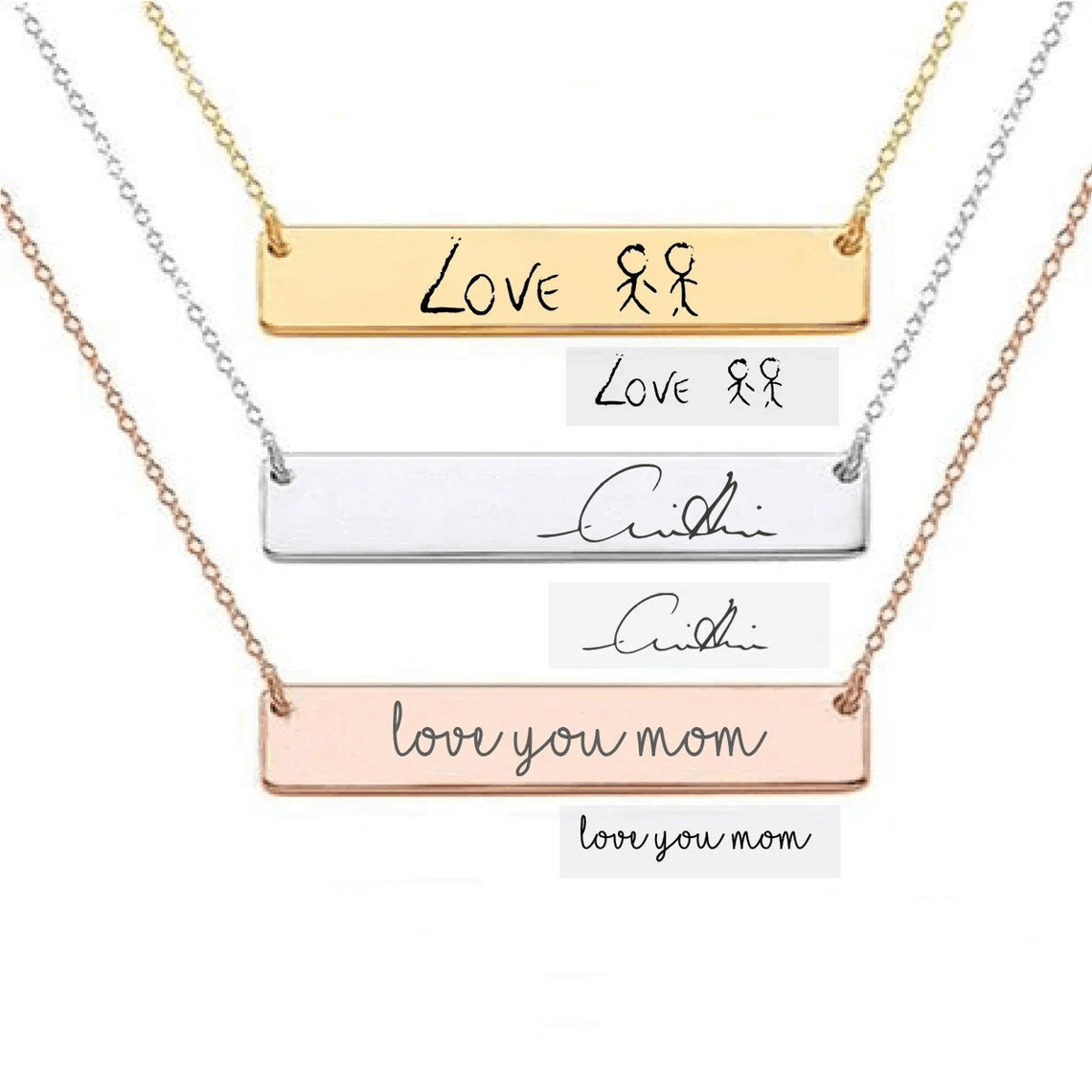 Actual Handwriting Bar Necklac - Handwriting Necklace Bar review and price