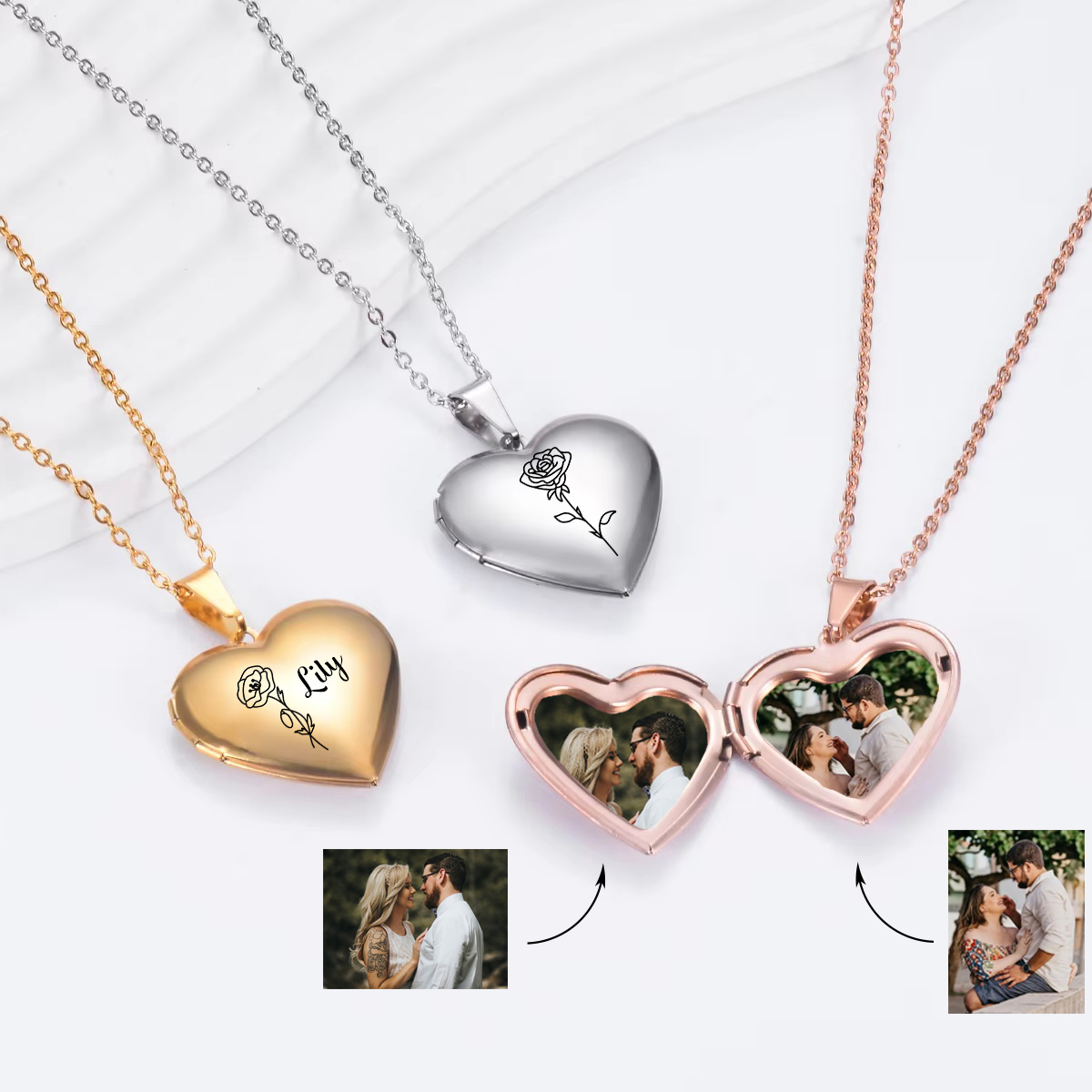 Custom Personalized Heart Birt - Birth Flower Necklace review and price