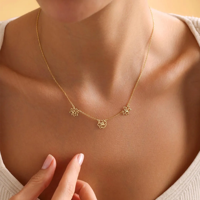Customized Birth Flowers Neckl - Birth Flower Necklace review and price