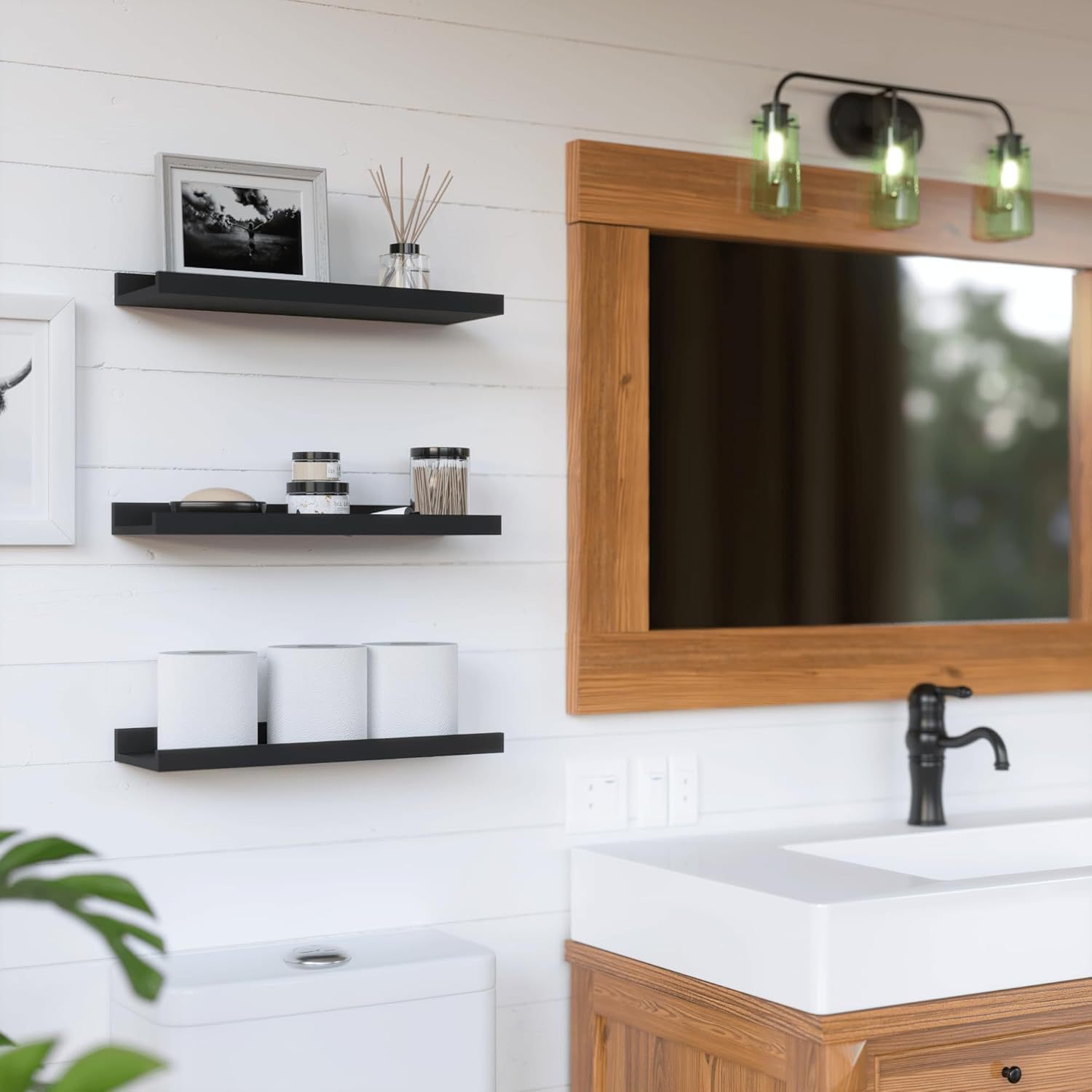 Creative wall storage rack 2-p - Engraved Wood Frame review and price