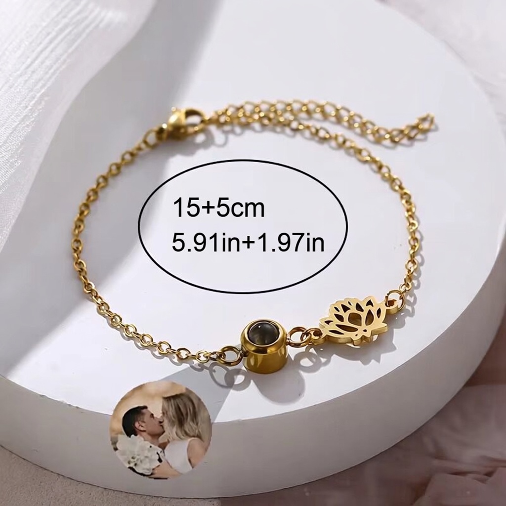 Custom Photo Bracelet Stainles - Birth Flower Necklace review and price