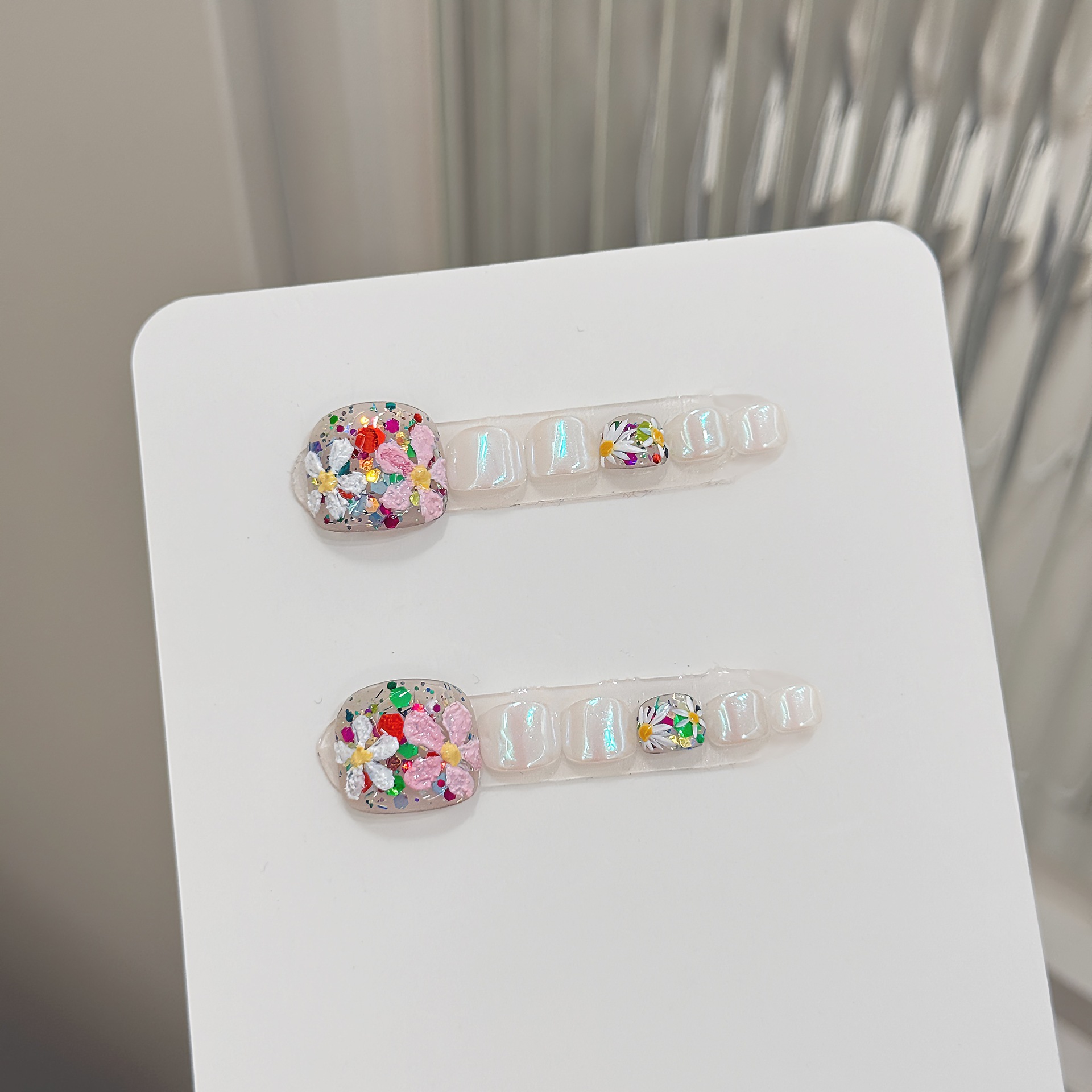 12pcs Handmade Press on Toenai - Pressed Flower Art review and price