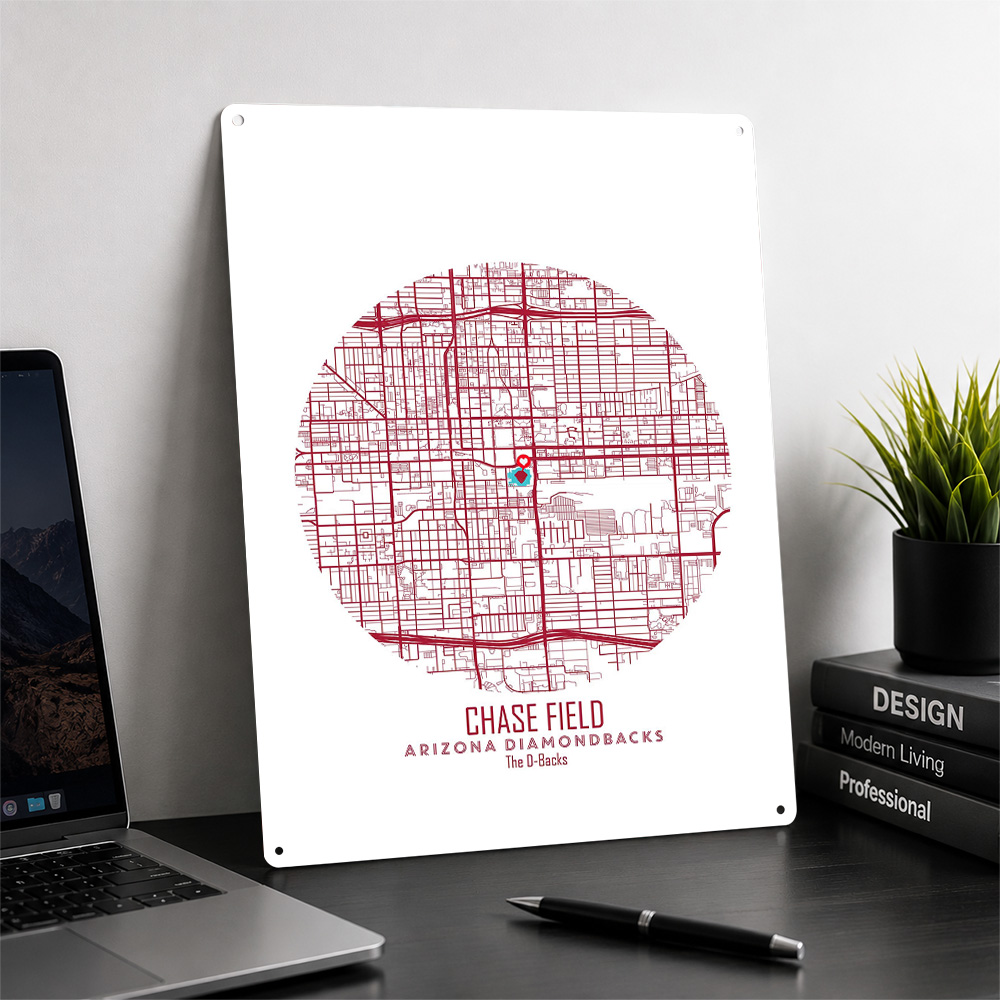 Chase Field Stadium Map Metal  - Custom Map Poster review and price