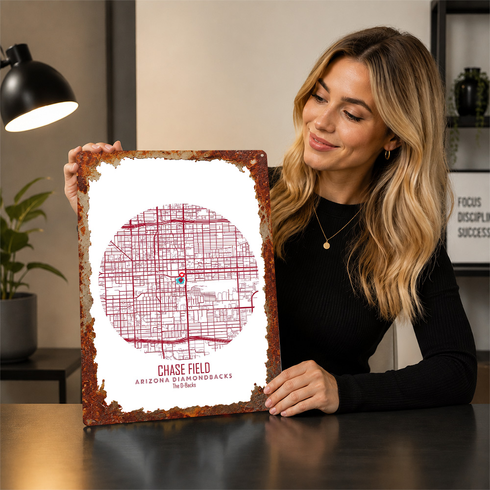 Chase Field Stadium Map Metal  - Custom Map Poster review and price