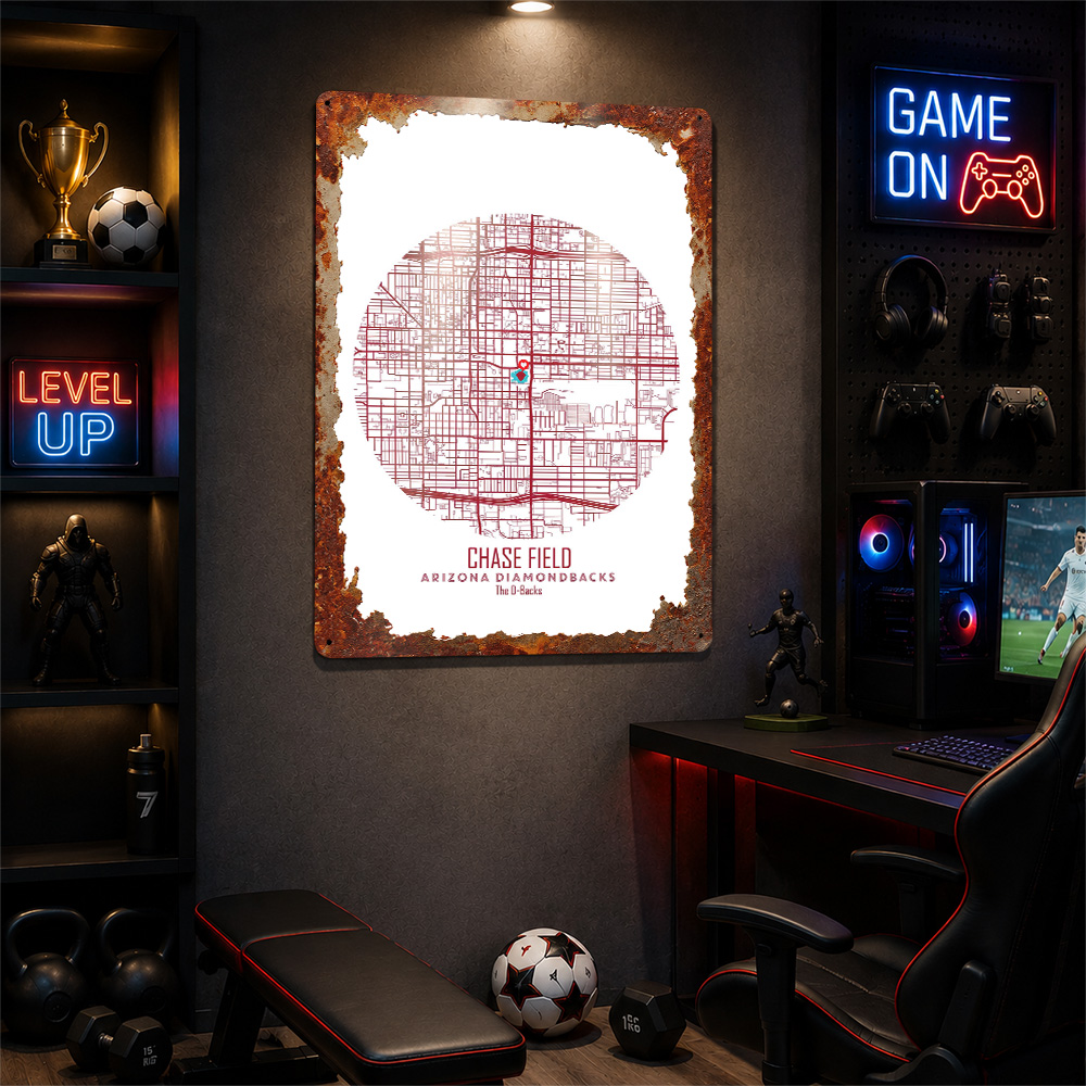 Chase Field Stadium Map Metal  - Custom Map Poster review and price