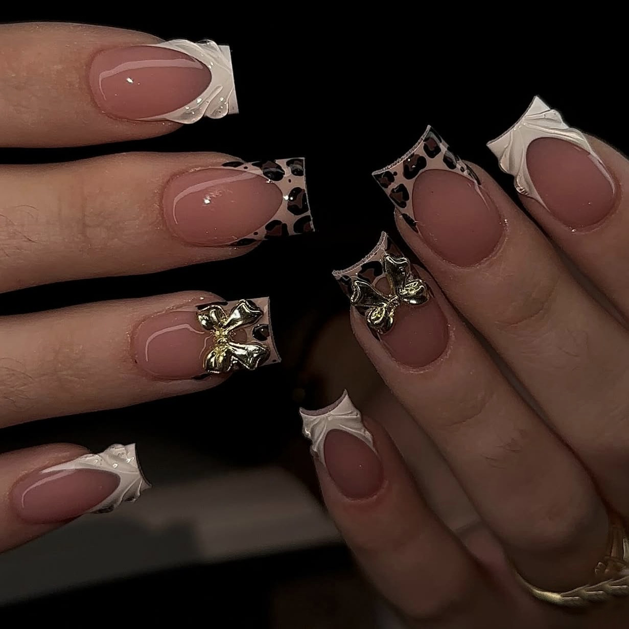 Short square fake nails for wo - Pressed Flower Art review and price