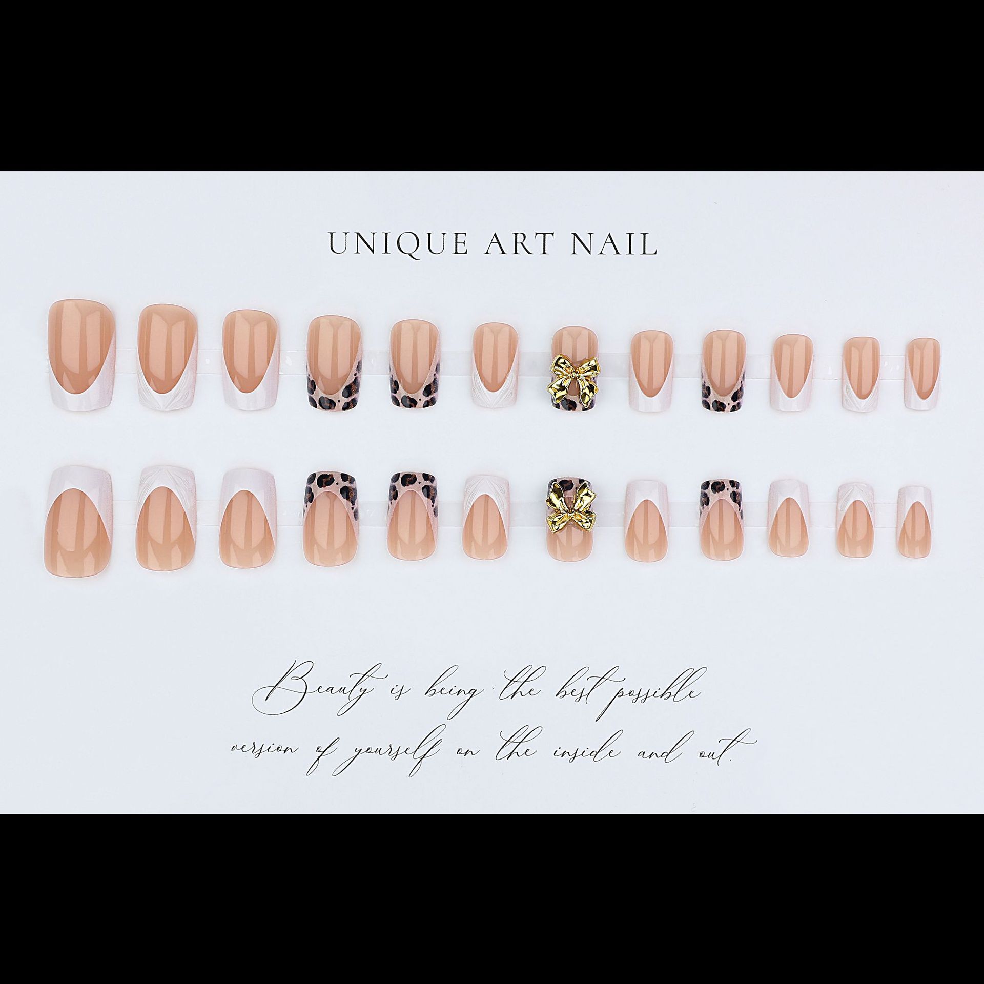 Short square fake nails for wo - Pressed Flower Art review and price