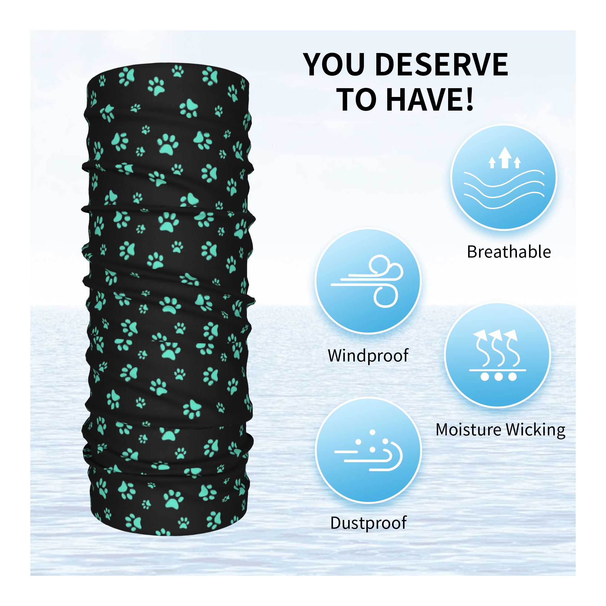Custom Aqua Dog Paw Print Patt - Pet Portrait Custom review and price