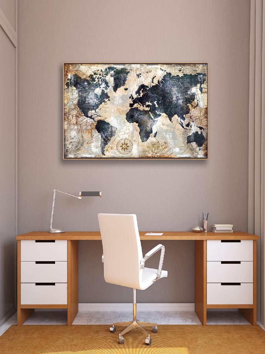 Framed World Map Wall Art Prin - Custom Star Map review and price